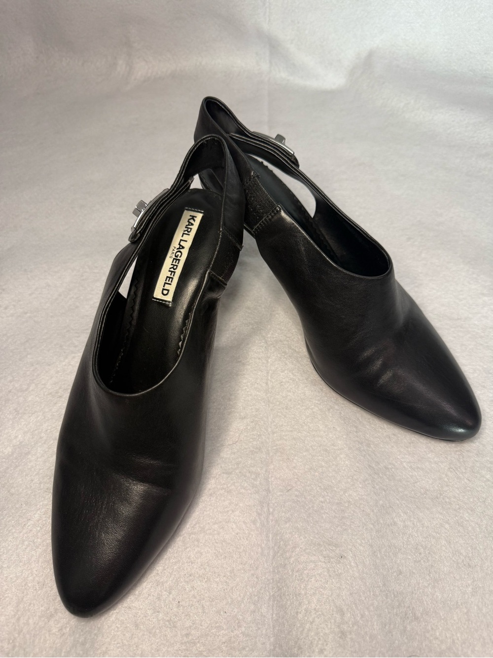 Karl Lagerfeld Paris Maddie Leather Slingbacks